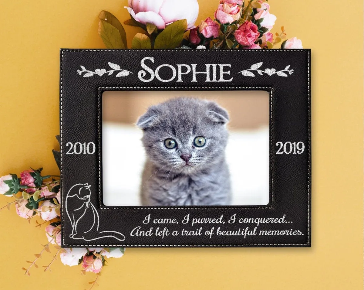 Personalized Cat Pet Picture Frame Engraved Pet Loss Memorial Plaque In Loving Memory Cats Sympathy Mom Dad Sister Brother Thoughful Gift