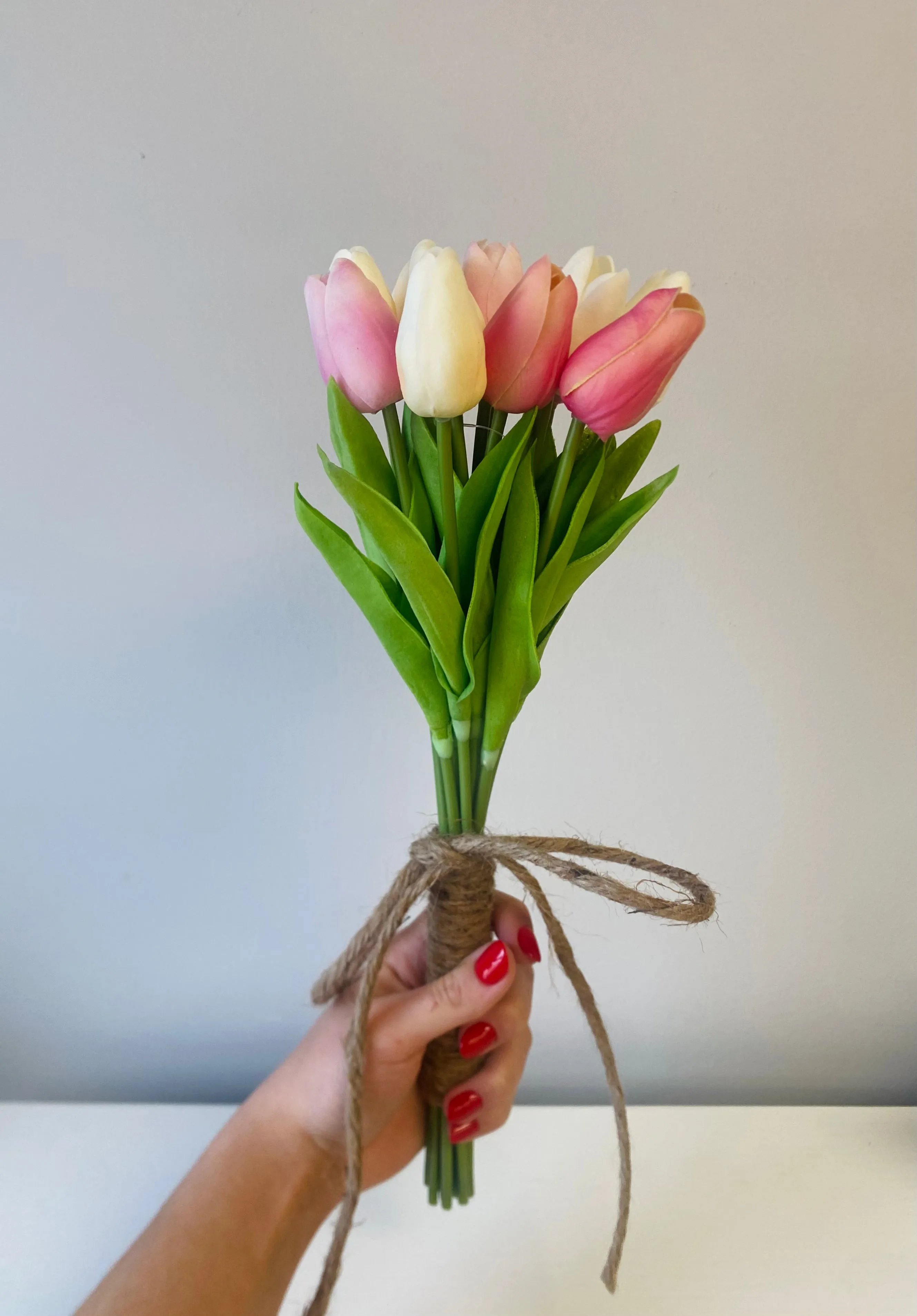 Pink & Cream Tulip Bouquet Bundle