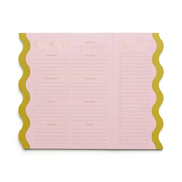 Pink   Chartreuse Meal Planner Notepad w/ Magnets