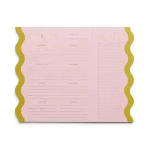 Pink   Chartreuse Meal Planner Notepad w/ Magnets