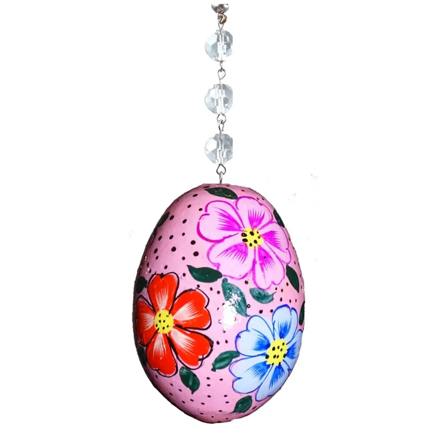 PINK FLORAL EGG MAGNETIC ORNAMENT (Box of 3) - Magnetic Chandelier Ornament