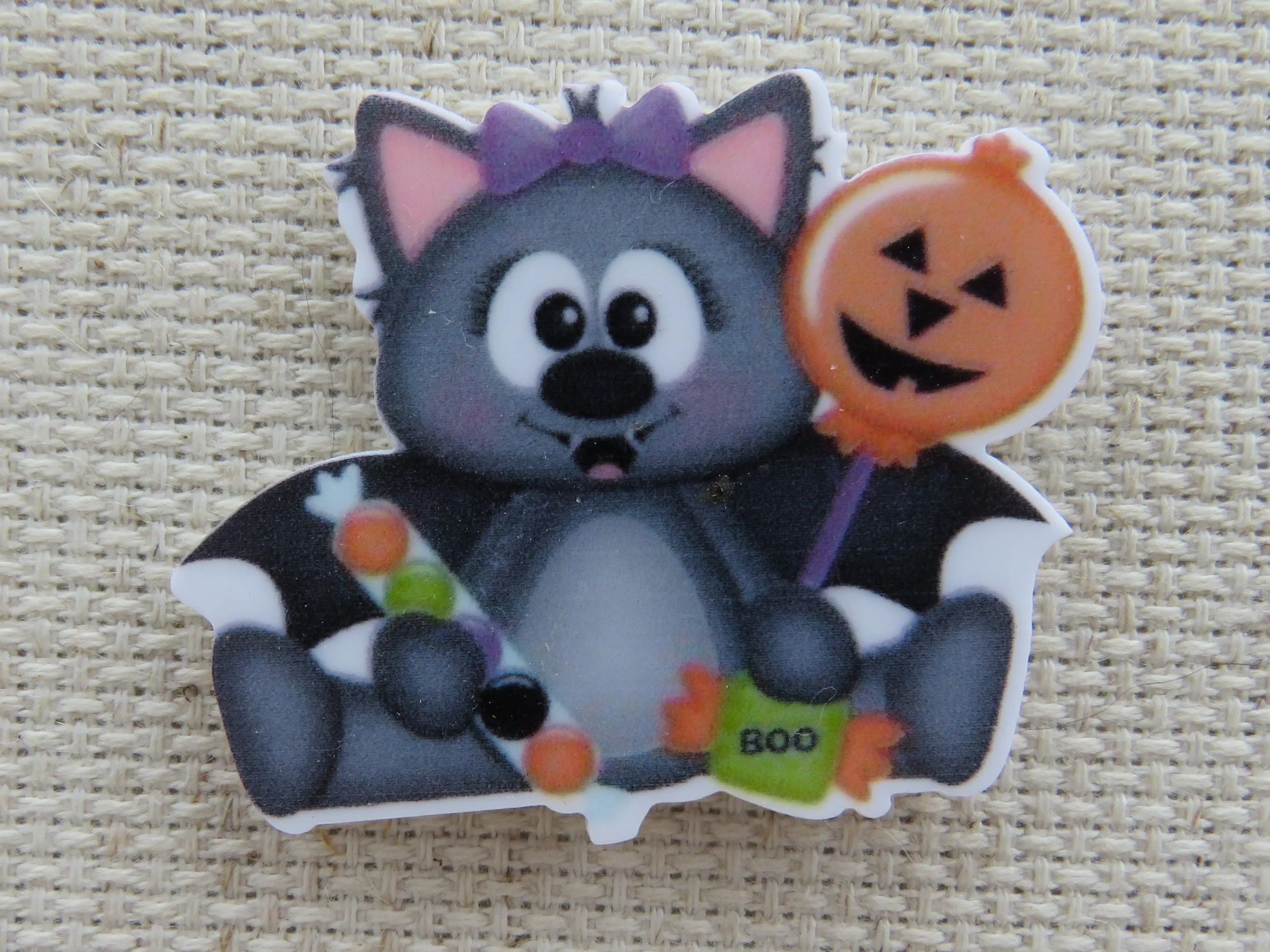 Playful Bat with Candy Treats Needle Minder, Cover Minder, Magnet