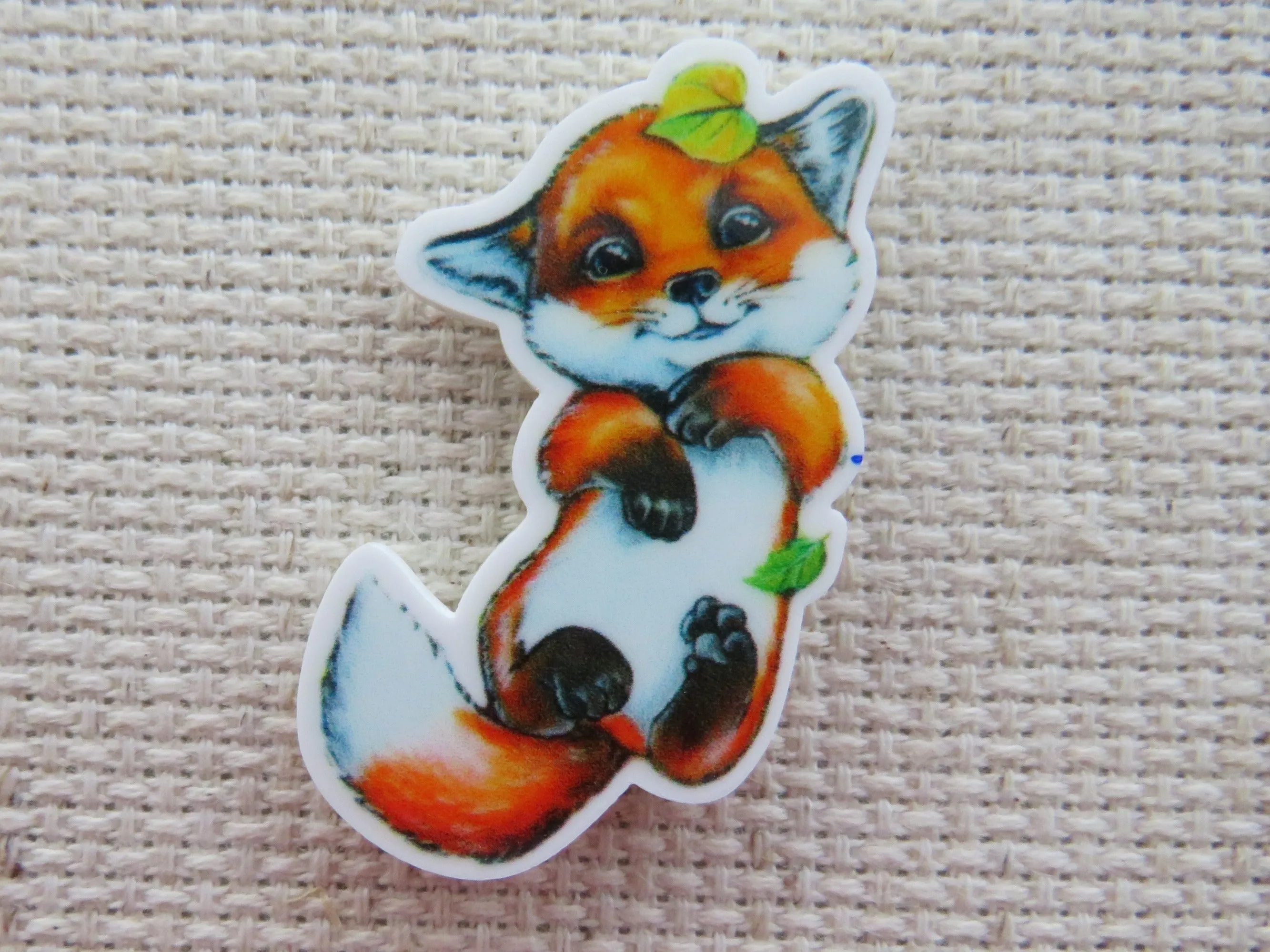 Playful Fox on her Back Needle Minder, Cover Minder, Magnet