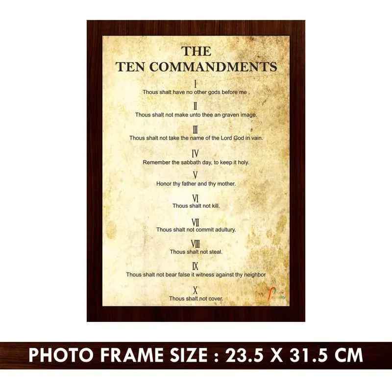 Printality Bible The ten commandments of god Verse Wall Photo Frames Photo Frame For Wall Christians Photo Frames Size Hanging Frame for Decoration Room, Bedroom, Hall, Living Room