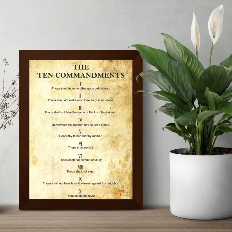 Printality Bible The ten commandments of god Verse Wall Photo Frames Photo Frame For Wall Christians Photo Frames Size Hanging Frame for Decoration Room, Bedroom, Hall, Living Room