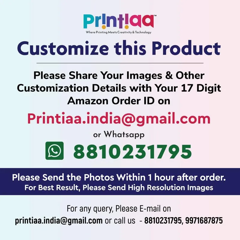 PRINTIAA Customised/Personalized Clear Acrylic Wall Mount Frameless Picture Photo Frame For Gifting on Birthday, Anniversary, Corporate and Special Moment, 12x18 Inch-B, 3mm Thick