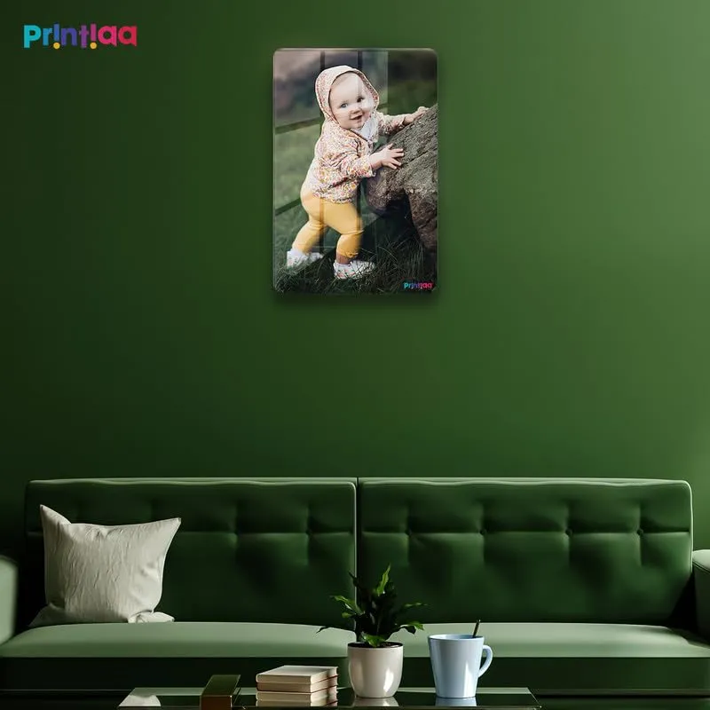 PRINTIAA Customised/Personalized Clear Acrylic Wall Mount Frameless Picture Photo Frame For Gifting on Birthday, Anniversary, Corporate and Special Moment, 12x18 Inch-B, 3mm Thick