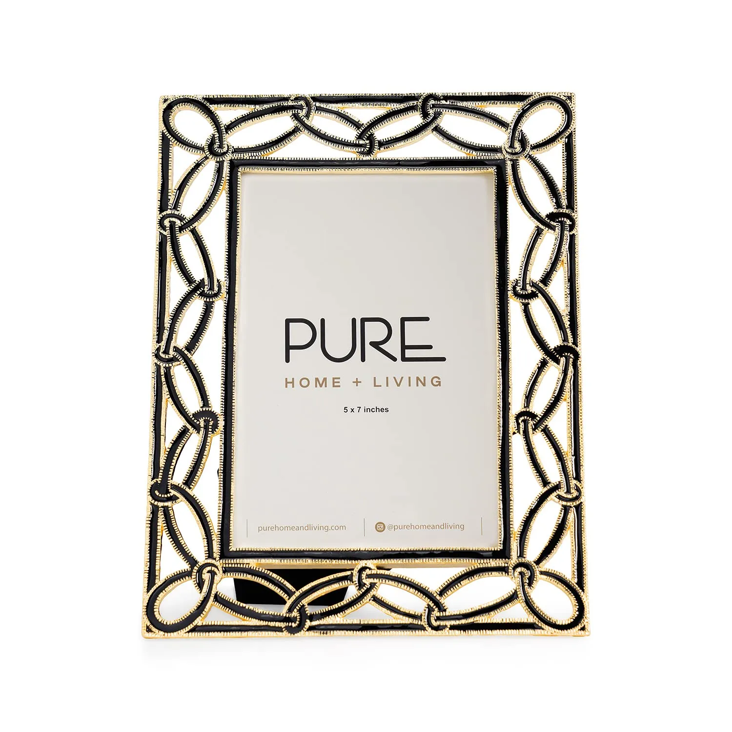 Pure Home and Living Black & Gold Entangled Metal Photo Frame 5 X 7 Inches