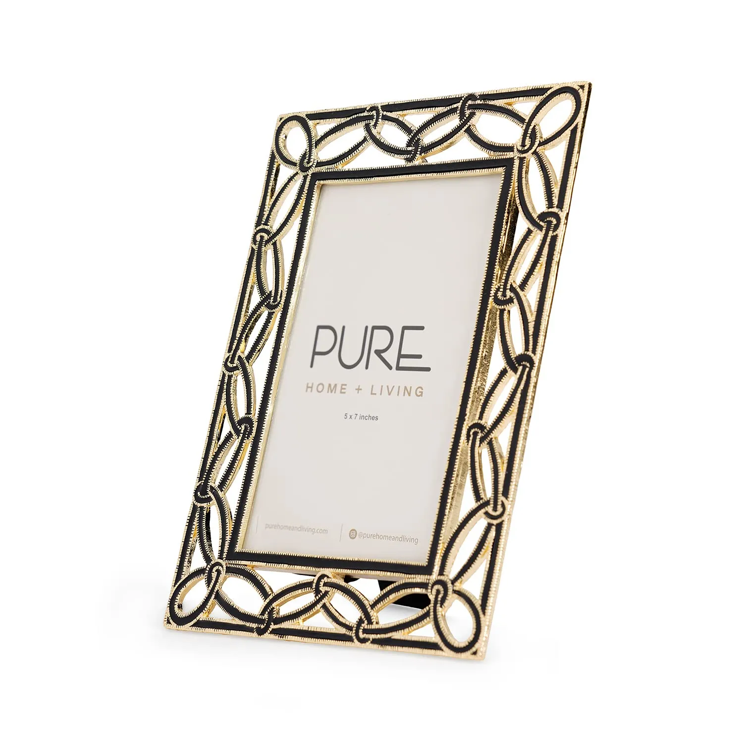 Pure Home and Living Black & Gold Entangled Metal Photo Frame 5 X 7 Inches