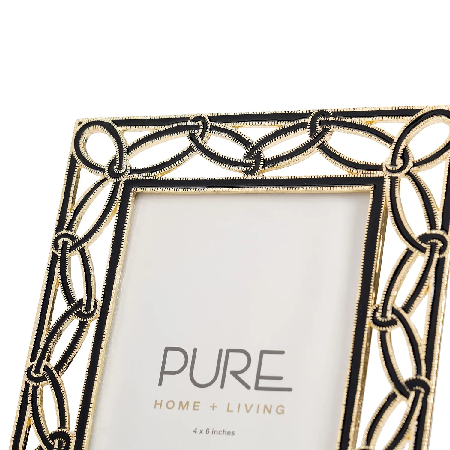 Pure Home and Living Black & Gold Entangled Metal Photo Frame 5 X 7 Inches