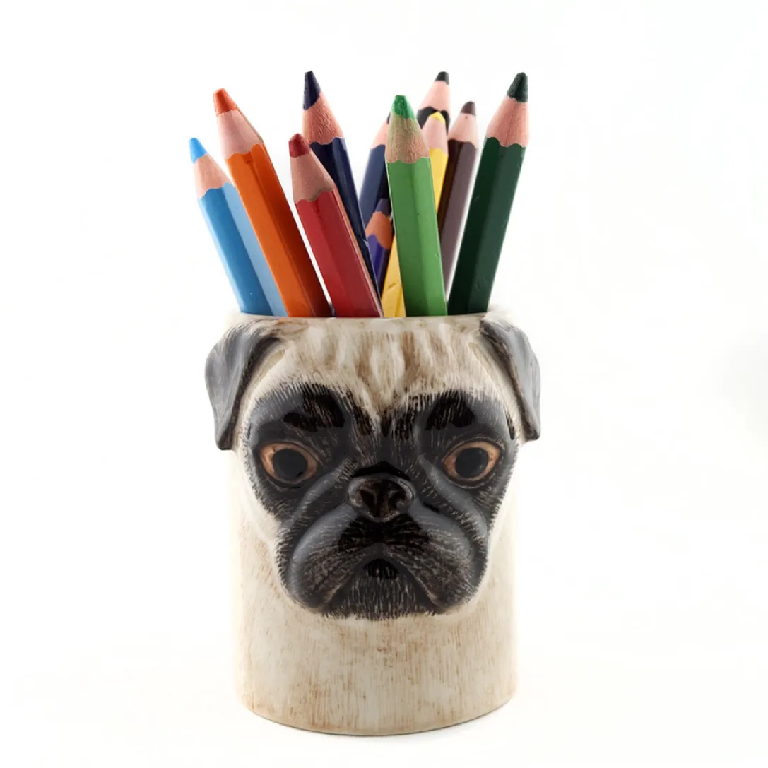 Quail Ceramics: Pencil Pot: Fawn Pug