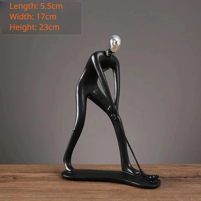 Resin Sports Abstract Figure Statue | Creative Movement Décor | Home Decoration for Living Room, Entrance, and Desk