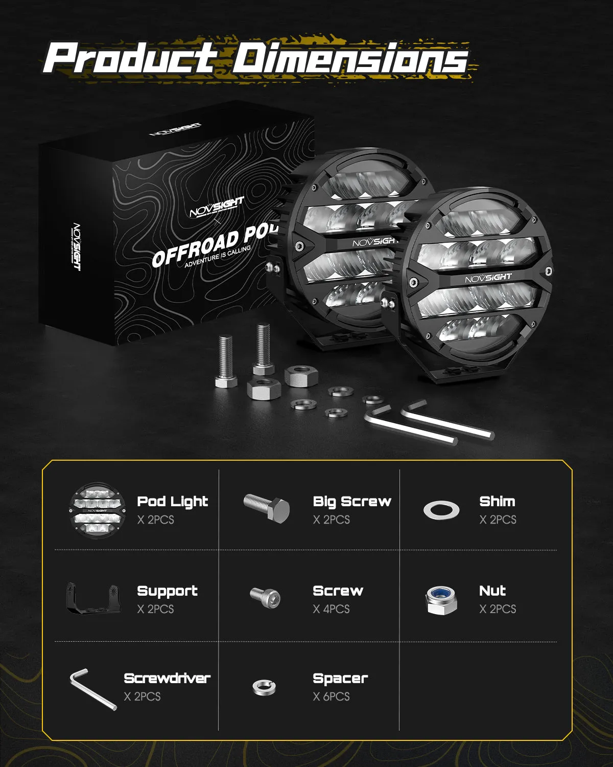 Rock Series | 9-inch LED Pod Round Lights Diving Lights