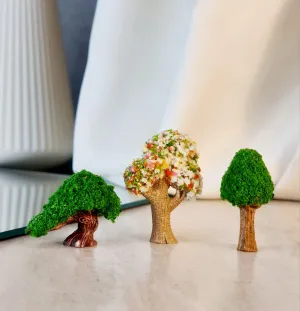 SATYAM KRAFT 1 Set of Tree Miniature Set for Home, Bedroom, Living Room, Office, Restaurant Decor, Figurines and Project (Pack of 1 Set)(Multicolor)