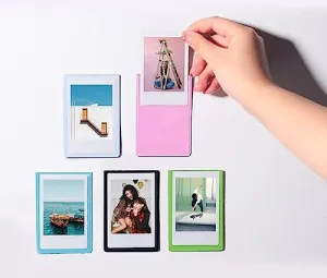 Set of 5 pcs Colorful Instax HomeDecor 2 x 3 Inch Fujifilm Instax Mini 12/11/8/9/7/40 Picture Sleeve Fridge Magnet Magnetic Mini Photo Frame