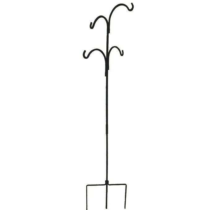 Shepherd's Hook, Quad Magnum 90" Black Wrought Iron