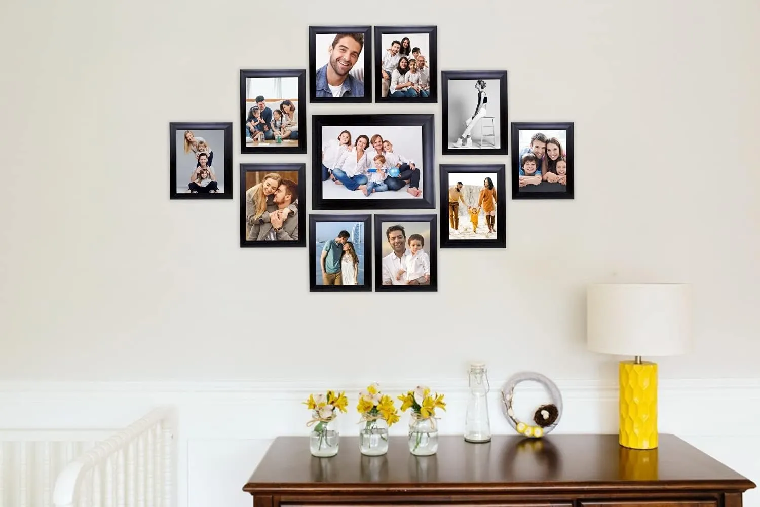 SJM Enterprises Collage Photo Frames, Set of 11, Wall Hanging (11Pcs Set) Size-8x10, 5X7 4x6