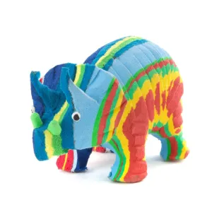 Small Recycled Flip Flop Triceratops Dinosaur Figurine