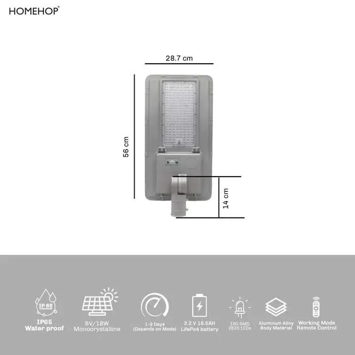 Solar LED 180W Street Light Waterproof Post Lamp For Home, Garden And Outdoor (Renewed)