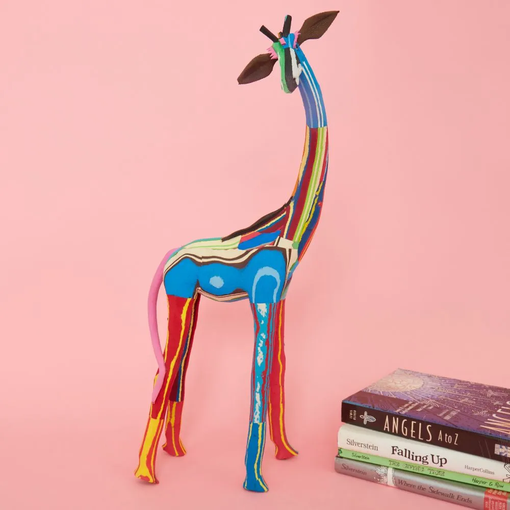 Tall Recycled Flip Flop Giraffe Figurine