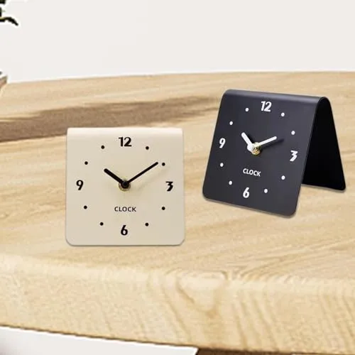 THE STYLE SUTRA® Table Clock Figurine Arabic Numbers Simple Desk Clock for Bedroom Shelf Shop Black