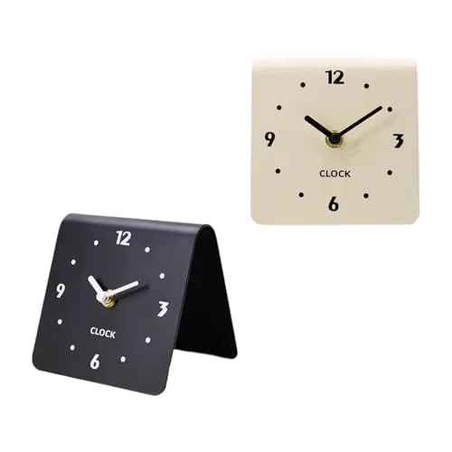 THE STYLE SUTRA® Table Clock Figurine Arabic Numbers Simple Desk Clock for Bedroom Shelf Shop Black