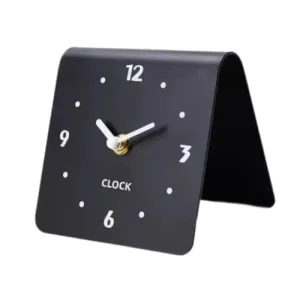 THE STYLE SUTRA® Table Clock Figurine Arabic Numbers Simple Desk Clock for Bedroom Shelf Shop Black