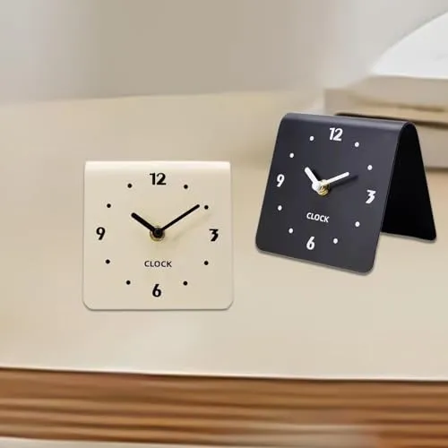 THE STYLE SUTRA® Table Clock Figurine Arabic Numbers Simple Desk Clock for Bedroom Shelf Shop Black