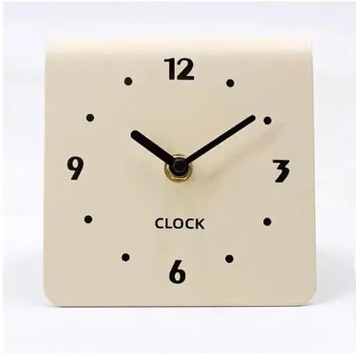 THE STYLE SUTRA® Table Clock Figurine Arabic Numbers Simple Desk Clock for Bedroom Shelf Shop White