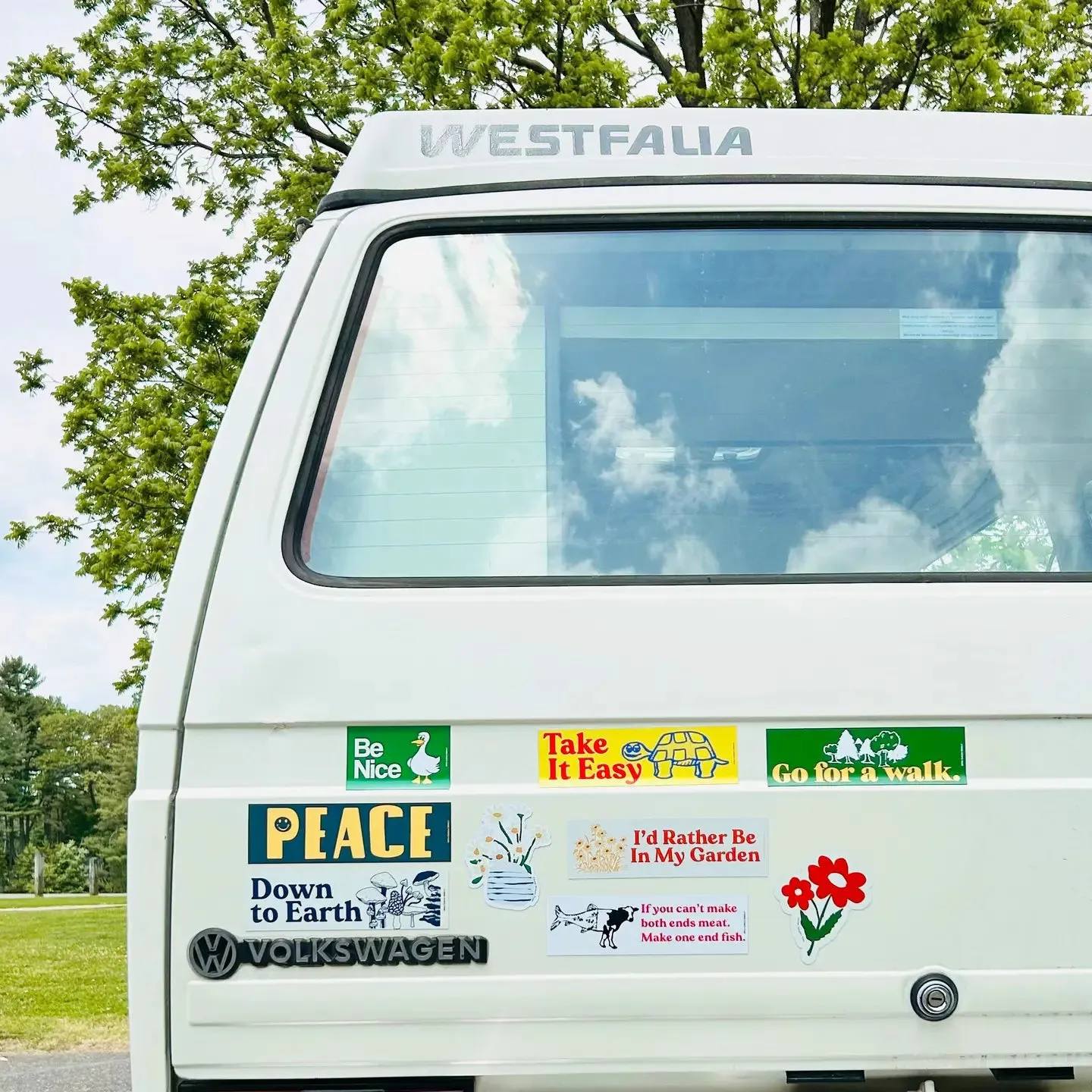 Three Potato Four 3P4 Car Camper Van Magnets - I Stop For Flowers