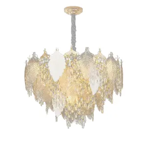 VALERIA Clear Crystal Leaf Chandelier