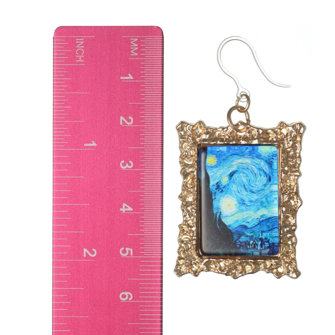 Van Gogh Framed Art Dangles Hypoallergenic Earrings for Sensitive Ears Made with Plastic Posts