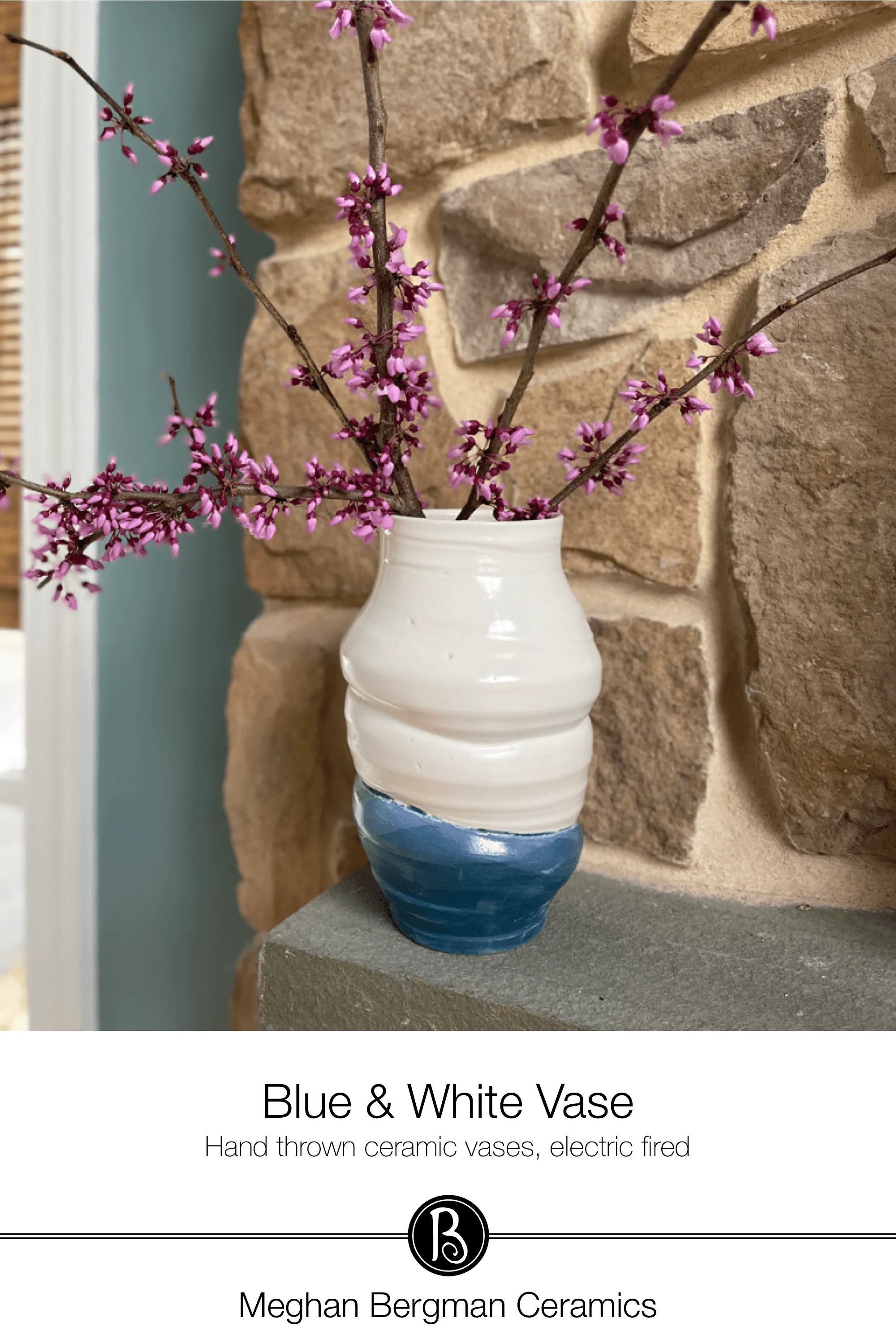 Vase - White & Blue