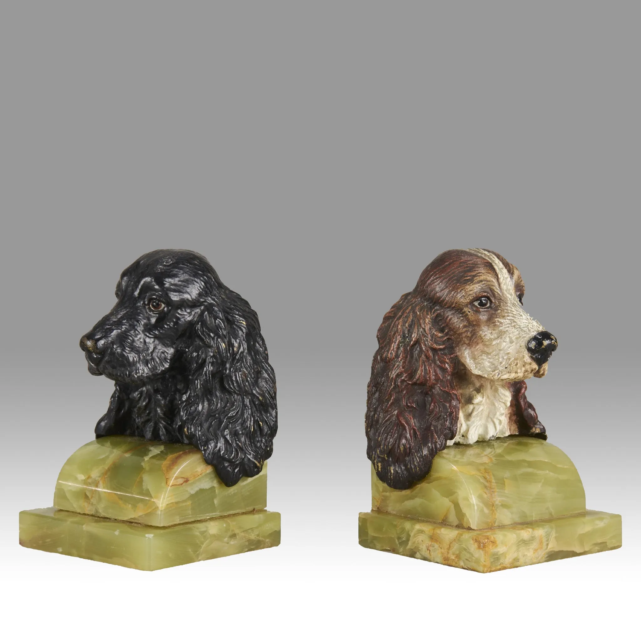 Vienna Bronze "Spaniels Bookends"