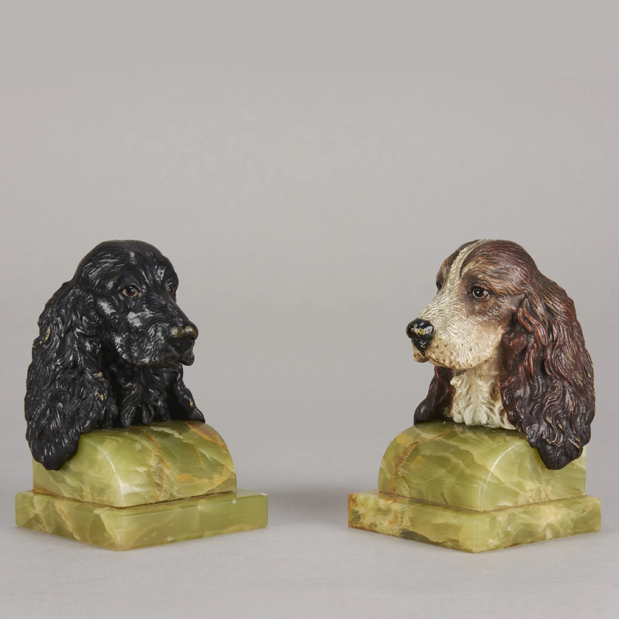 Vienna Bronze "Spaniels Bookends"