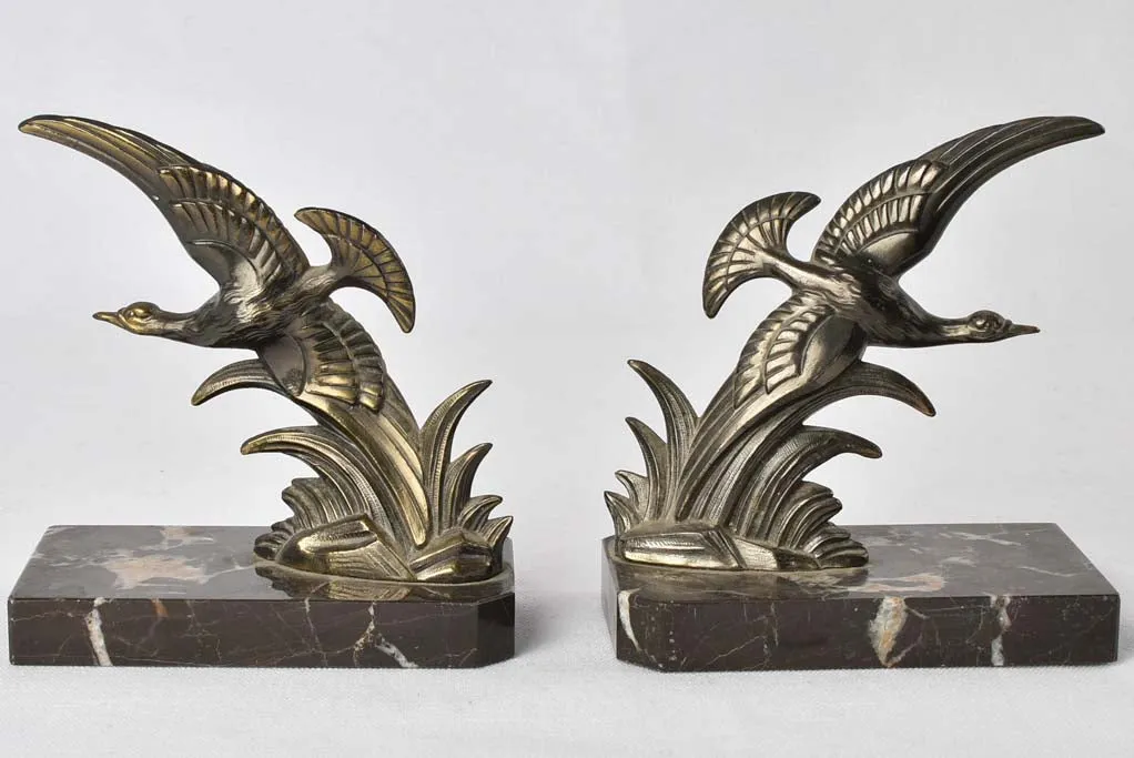 Vintage book ends w/ flying ducks 6"