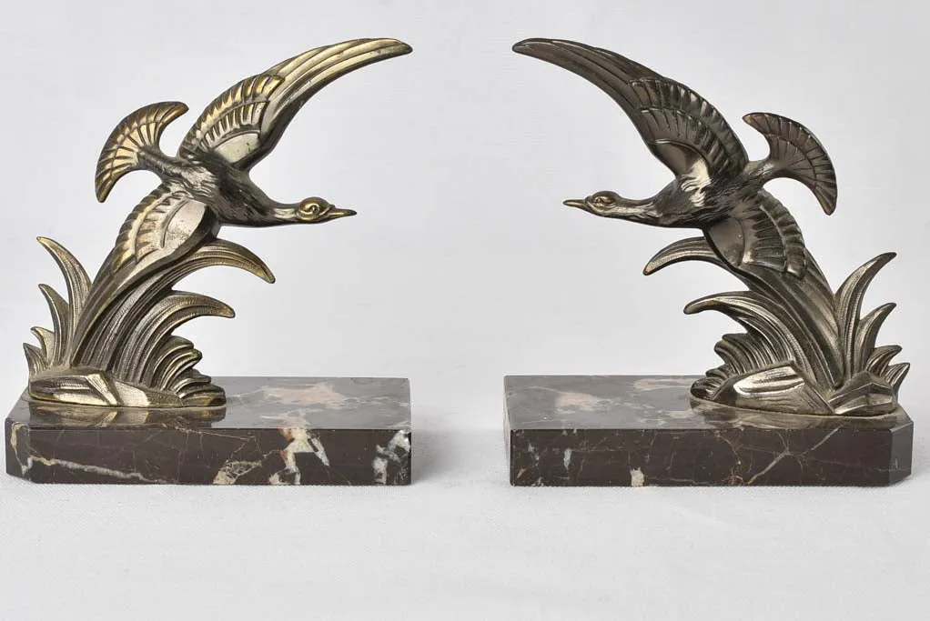 Vintage book ends w/ flying ducks 6"