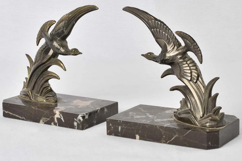 Vintage book ends w/ flying ducks 6"