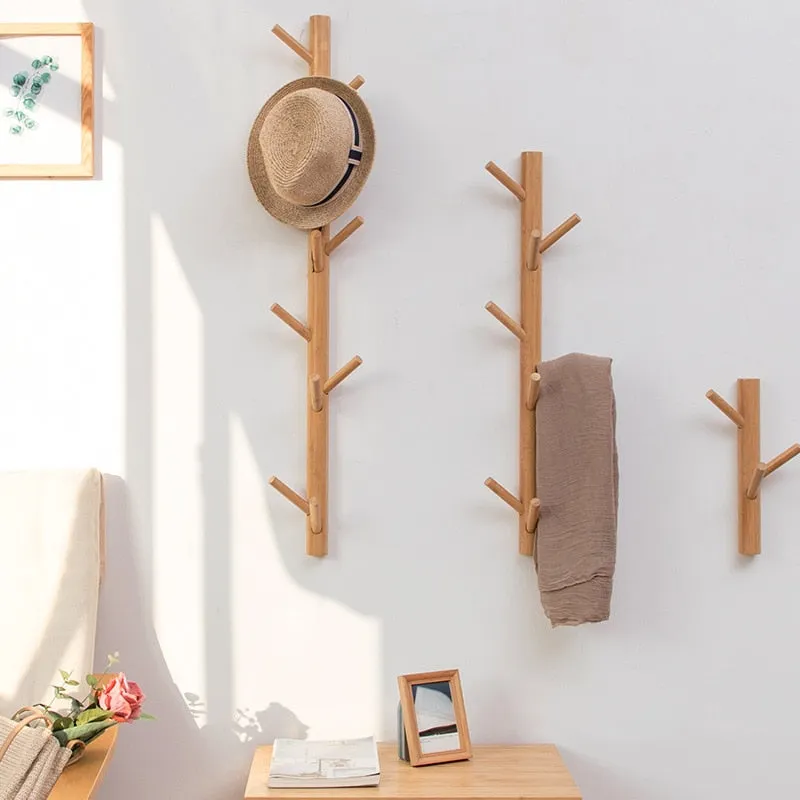 Wooden Hanging Coat Wall Rack