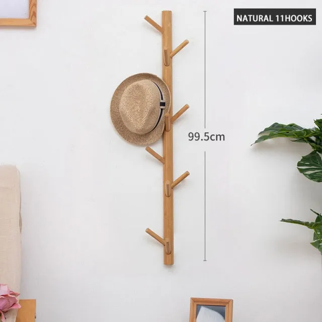 Wooden Hanging Coat Wall Rack