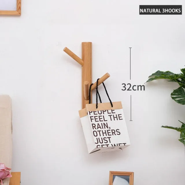 Wooden Hanging Coat Wall Rack