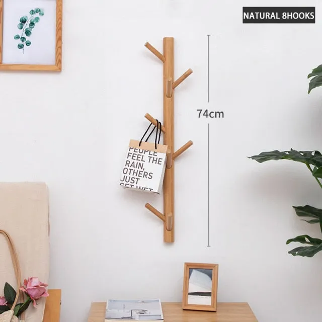 Wooden Hanging Coat Wall Rack