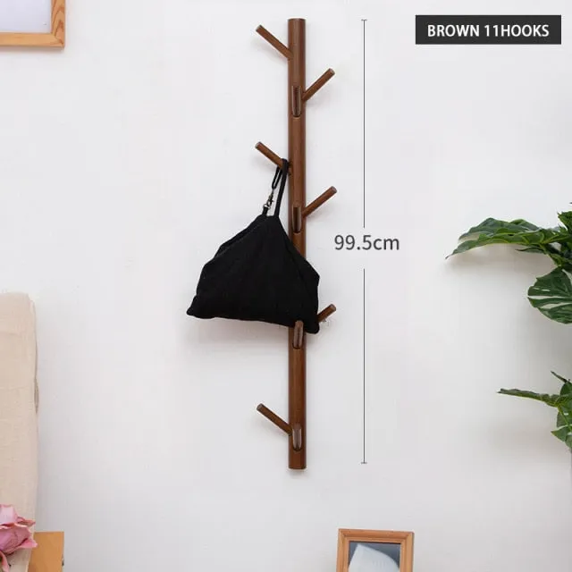 Wooden Hanging Coat Wall Rack