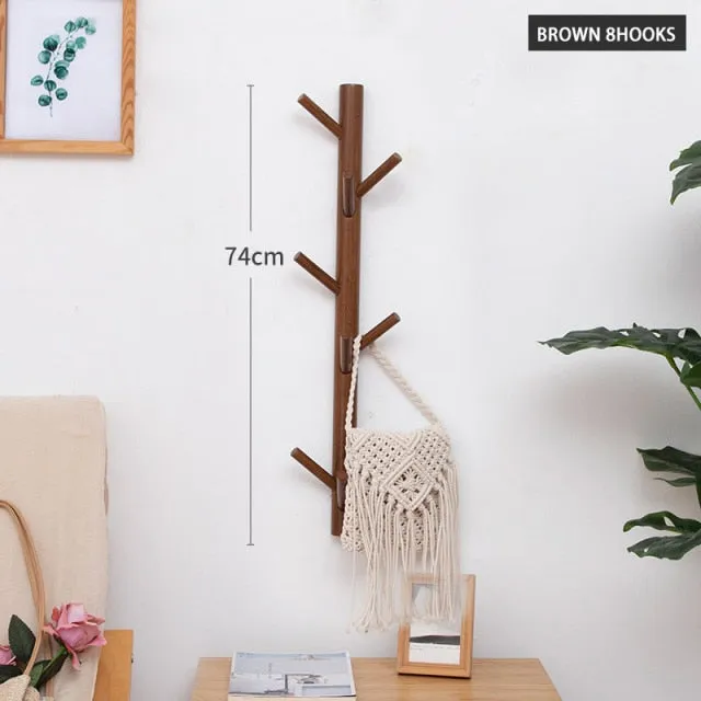 Wooden Hanging Coat Wall Rack