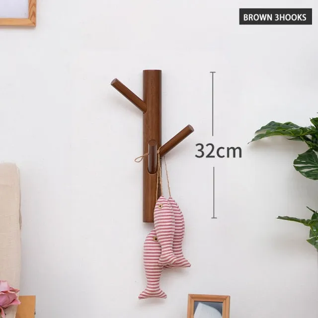 Wooden Hanging Coat Wall Rack