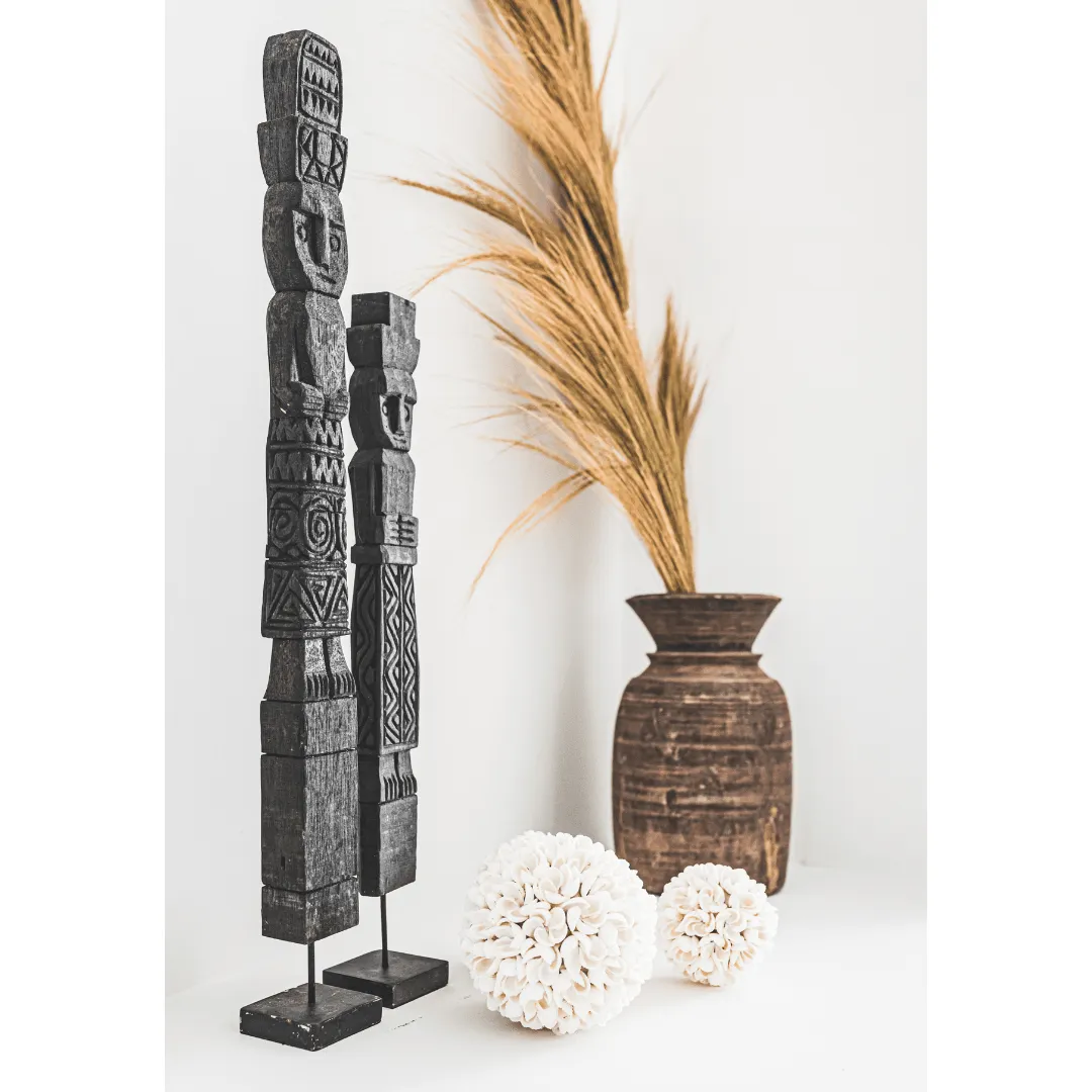 Wooden Sumba Statue | Black 40-50cm