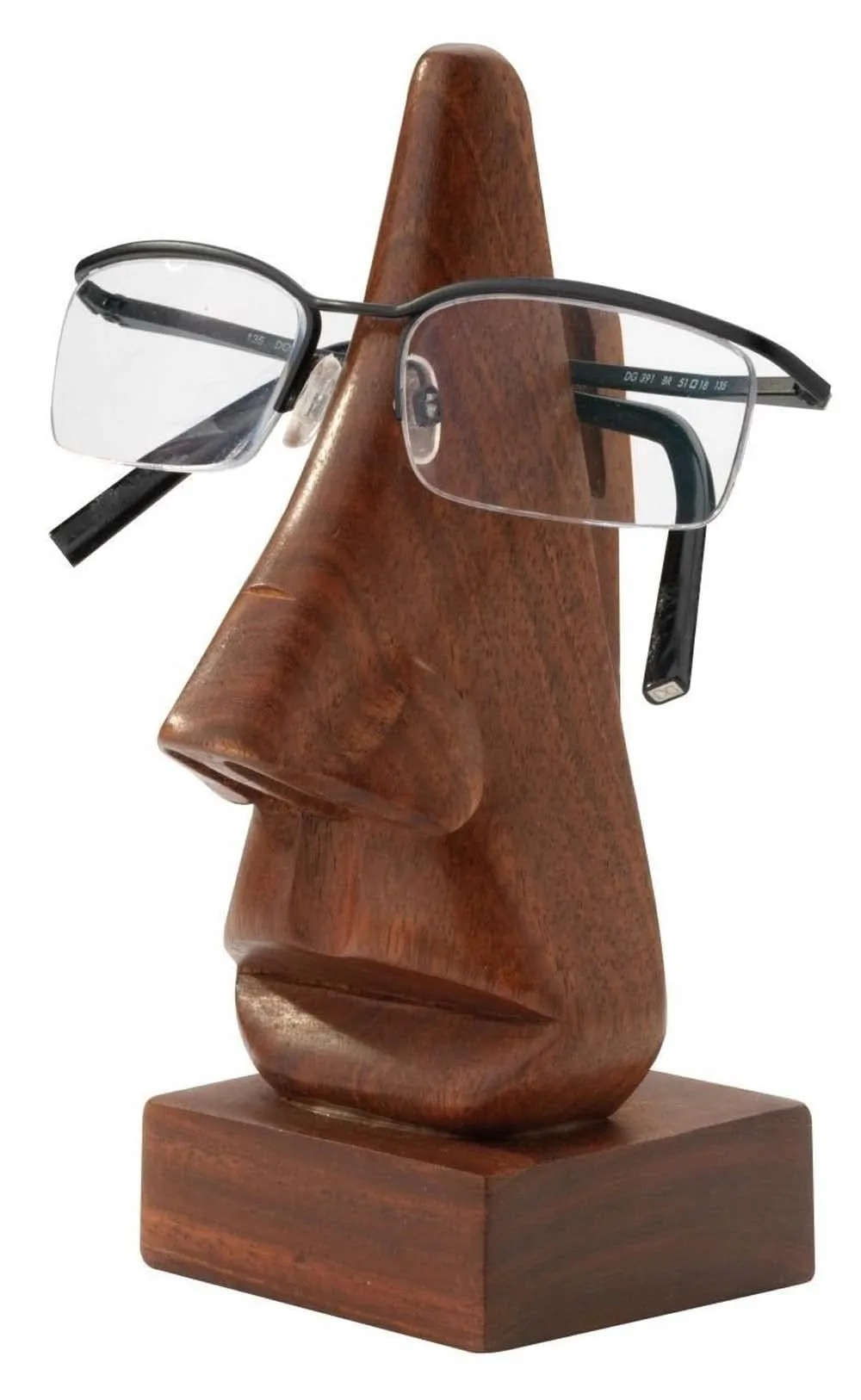 Zyntix Nose Shaped Set of 2 Small & Big Spectacle Holder for Office Desk Spectacle Holder for Home Showpiece Wooden Unique Gifts for Men Wooden Googles Holder Decoration Stand